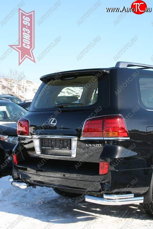 22 769 р. Защита заднего бампера из двойных боковых уголков Sport Souz-96 (d76|42) Lexus LX570 J200 дорестайлинг (2007-2012)  с доставкой в г. Белгород
