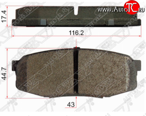 1 399 р. Комплект задних тормозных колодок SAT Toyota Sequoia XK60 дорестайлинг (2007-2017)  с доставкой в г. Белгород