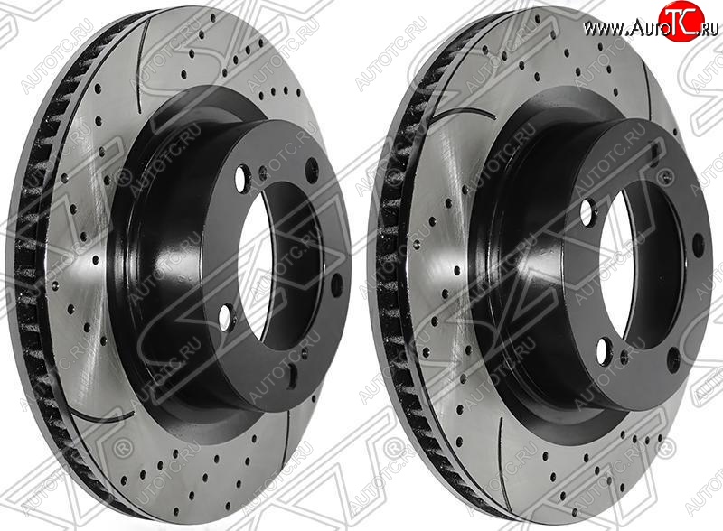 10 499 р. Комплект тормозных дисков SAT (передние, перфорированые, Ø352) Toyota Sequoia XK60 дорестайлинг (2007-2017)  с доставкой в г. Белгород