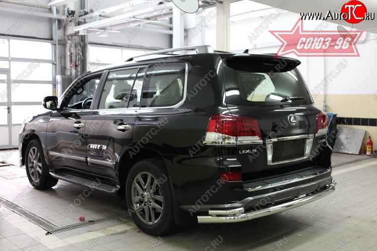 6 893 р. Двойная защита заднего бампера Souz-96 (d76/42)  Lexus LX570  J200 (2012-2015) 1-ый рестайлинг  с доставкой в г. Белгород