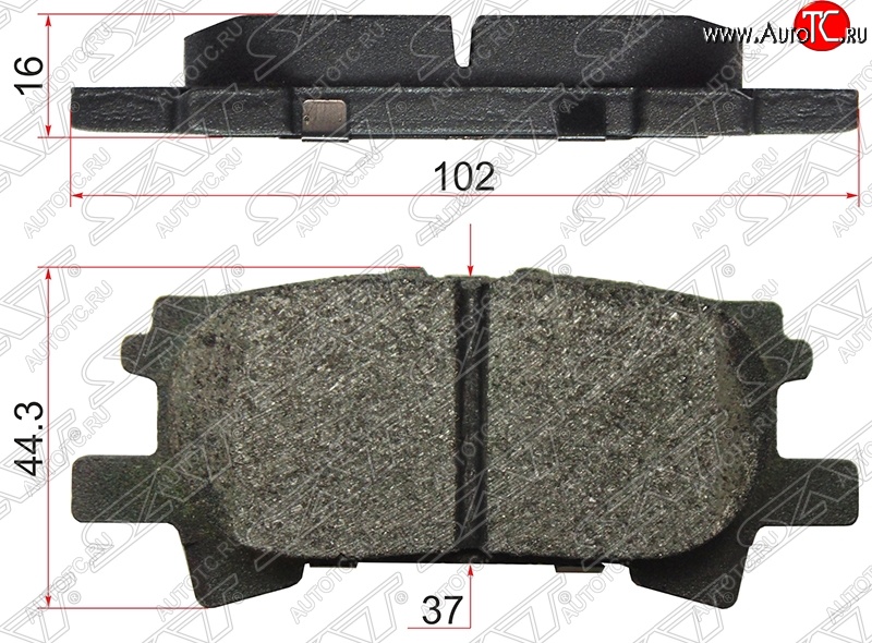 519 р. Колодки тормозные SAT (задние) Toyota Highlander XU20 рестайлинг (2003-2007)  с доставкой в г. Белгород