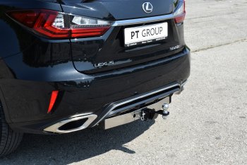 17 849 р. Фаркоп Petroil Tuning (съемный квадрат, с нержавеющей пластиной, F-Sport, кроме Long) Lexus RX350 AL20 дорестайлинг (2015-2019)  с доставкой в г. Белгород. Увеличить фотографию 4