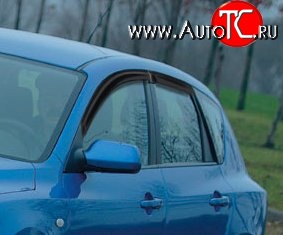 949 р. Комплект дефлекторов окон (ветровиков) 4 шт. Russtal Mazda 3/Axela BK дорестайлинг, хэтчбэк (2003-2006)  с доставкой в г. Белгород
