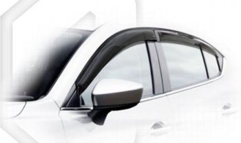 Дефлектора окон CA-Plastiс Mazda 3/Axela BM дорестайлинг, хэтчбэк (2013-2016) (Classic полупрозрачный, Без хром.молдинга)