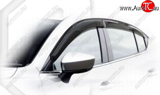 2 199 р. Дефлектора окон CA-Plastiс Mazda 3/Axela BM дорестайлинг, хэтчбэк (2013-2016) (Classic полупрозрачный, Без хром.молдинга)  с доставкой в г. Белгород