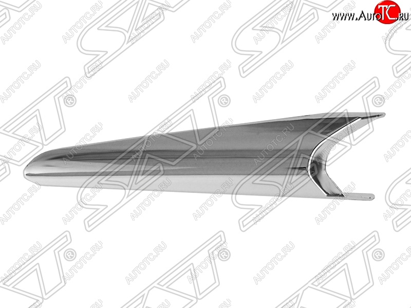 519 р. Левый молдинг на передний бампер SAT (хром)  Mazda 3/Axela  BM (2013-2019) дорестайлинг, хэтчбэк, рестайлинг, хэтчбэк (Неокрашенный)  с доставкой в г. Белгород