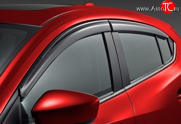 999 р. Комплект дефлекторов окон (ветровиков) 4 шт. Russtal Mazda 3/Axela BM дорестайлинг, хэтчбэк (2013-2016)  с доставкой в г. Белгород