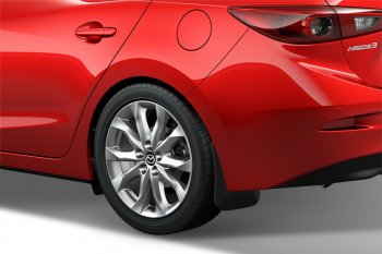 4 799 р. Брызговики Frosch (optimum, в пакете)  Mazda 3/Axela  BM (2013-2016) дорестайлинг седан (Задние)  с доставкой в г. Белгород. Увеличить фотографию 2