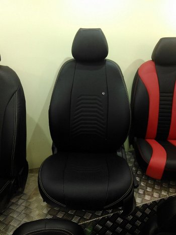 11 249 р. Чехлы для сидений Lord Autofashion Денвер (экокожа) Mazda 3/Axela BM дорестайлинг, хэтчбэк (2013-2016) (Чёрный, вставка чёрная)  с доставкой в г. Белгород. Увеличить фотографию 6