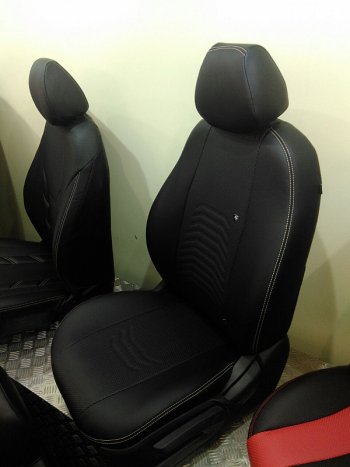 11 249 р. Чехлы для сидений Lord Autofashion Денвер (экокожа) Mazda 3/Axela BM дорестайлинг, хэтчбэк (2013-2016) (Чёрный, вставка чёрная)  с доставкой в г. Белгород. Увеличить фотографию 8