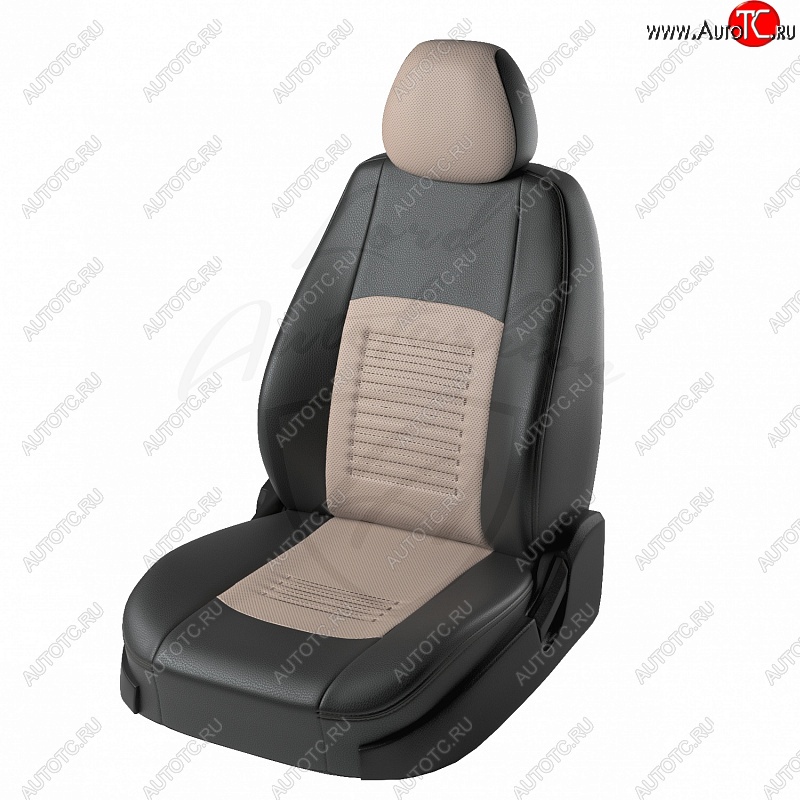 6 799 р. Чехлы для сидений Lord Autofashion Турин (экокожа) Mazda 3/Axela BM дорестайлинг седан (2013-2016) (Чёрный, вставка бежевая)  с доставкой в г. Белгород