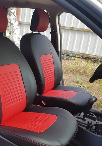 6 799 р. Чехлы для сидений Lord Autofashion Турин (экокожа) Mazda 3/Axela BM дорестайлинг седан (2013-2016) (Чёрный, вставка красная)  с доставкой в г. Белгород. Увеличить фотографию 3