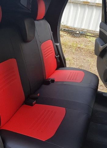 6 799 р. Чехлы для сидений Lord Autofashion Турин (экокожа) Mazda 3/Axela BM дорестайлинг седан (2013-2016) (Чёрный, вставка красная)  с доставкой в г. Белгород. Увеличить фотографию 4