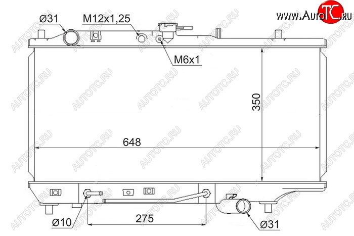 5 199 р. Радиатор двигателя SAT (пластинчатый, МКПП/АКПП) Mazda 323 BW рестайлинг седан (1989-1993)  с доставкой в г. Белгород