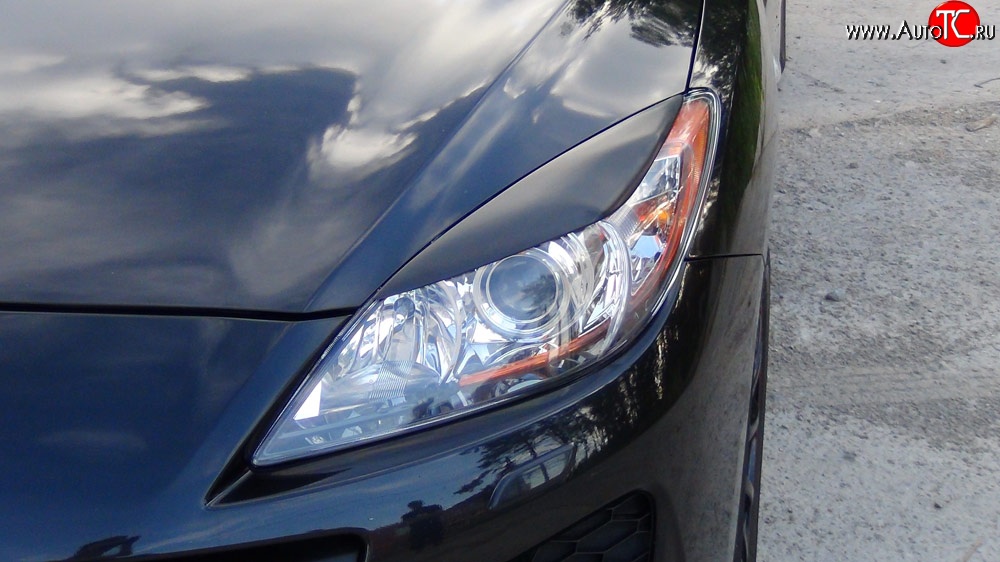 1 259 р. Реснички на фары RA Mazda 3/Axela BL дорестайлинг седан (2009-2011) (Неокрашенные)  с доставкой в г. Белгород