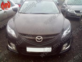 1 299 р. Реснички на фары (на фары без адаптивного света) MV-Tuning Mazda 6 GH рестайлинг седан (2010-2012) (Неокрашенные)  с доставкой в г. Белгород. Увеличить фотографию 2