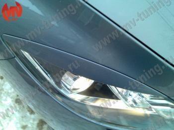 1 299 р. Реснички на фары (на фары без адаптивного света) MV-Tuning Mazda 6 GH рестайлинг седан (2010-2012) (Неокрашенные)  с доставкой в г. Белгород. Увеличить фотографию 3
