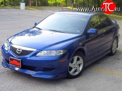 6 549 р. Накладка Razzi на передний бампер Mazda 6 GG седан дорестайлинг (2002-2005) (Неокрашенная)  с доставкой в г. Белгород