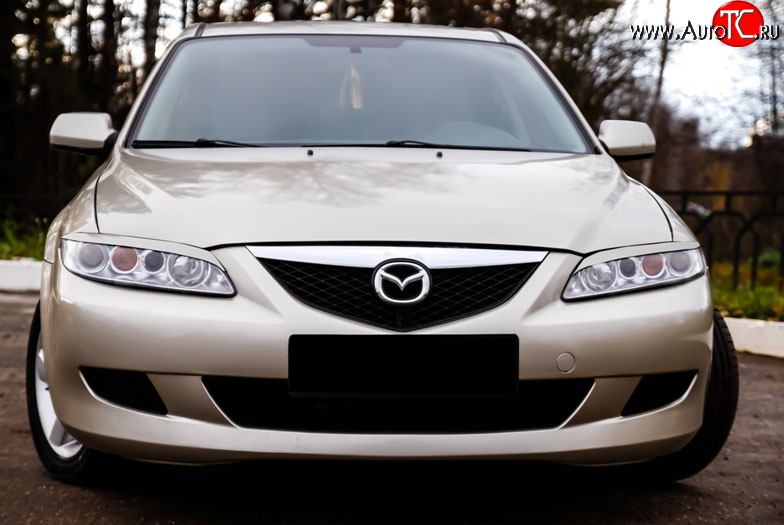 799 р. Реснички RA на фары Mazda 6 GG лифтбэк рестайлинг (2005-2008) (Неокрашенные)  с доставкой в г. Белгород