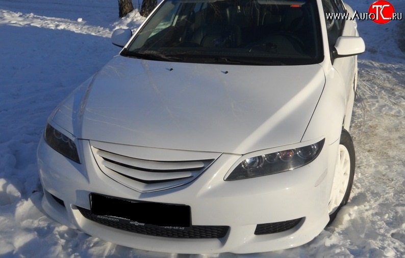 1 339 р. Реснички на фары Sport v2 Mazda 6 GG седан дорестайлинг (2002-2005) (Неокрашенные)  с доставкой в г. Белгород