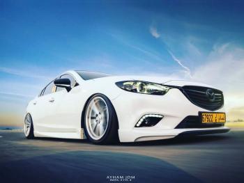 6 299 р. Клыки переднего бампера Var №2 Lite (комплектация Drive и Activ) MV-Tuning Mazda 6 GJ 1 рестайлинг универсал (2015-2018) (Неокрашенные)  с доставкой в г. Белгород. Увеличить фотографию 2