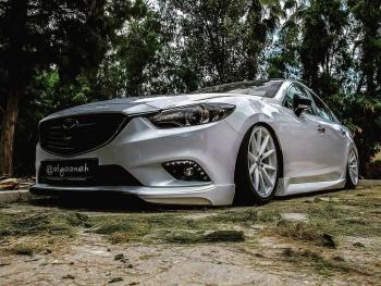 6 299 р. Клыки переднего бампера Var №2 Lite (комплектация Drive и Activ) MV-Tuning Mazda 6 GJ 1 рестайлинг универсал (2015-2018) (Неокрашенные)  с доставкой в г. Белгород. Увеличить фотографию 3