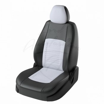 Чехлы для сидений Lord Autofashion Турин (экокожа) Mazda 6 GJ дорестайлинг седан (2012-2015) (Чёрный, вставка белая)