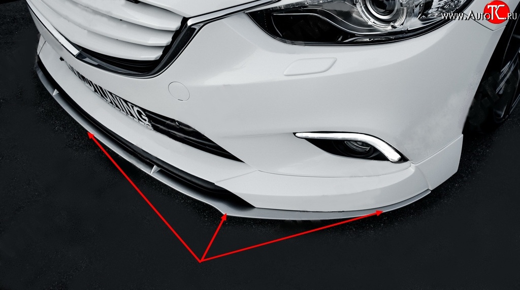 9 479 р. Сплиттер на передний бампер SkyAcyivSport Mazda 6 GJ дорестайлинг седан (2012-2015) (Неокрашенная)  с доставкой в г. Белгород