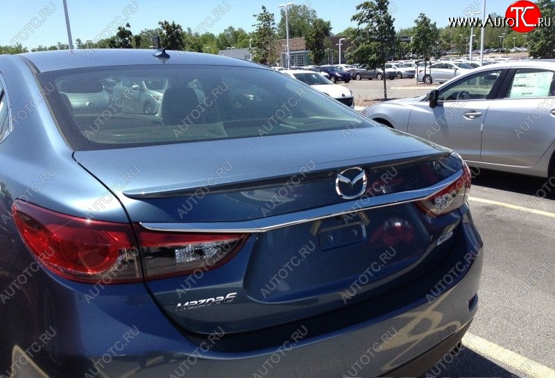 4 089 р. Лип спойлер SKYACTIV Mazda 6 GJ дорестайлинг седан (2012-2015) (Неокрашенный)  с доставкой в г. Белгород