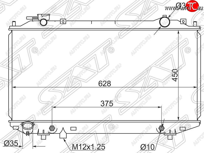 5 849 р. Радиатор двигателя (пластинчатый, 2.5D/2.5TD/2.9D/3.0TD, АКПП) SAT Mazda BT-50 (2006-2011)  с доставкой в г. Белгород