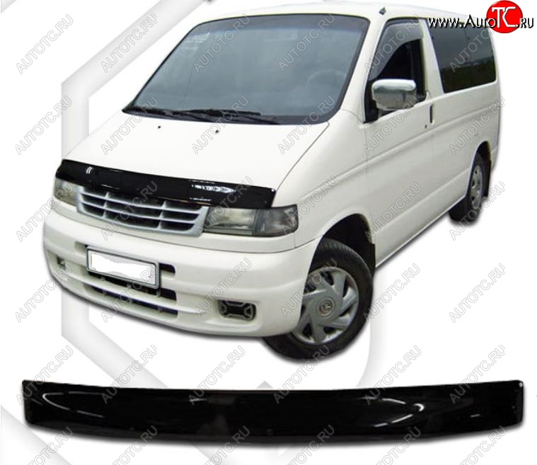 2 159 р. Дефлектор капота CA-Plastic Mazda Bongo Friendee (1995-2005) (Classic черный, Без надписи)  с доставкой в г. Белгород