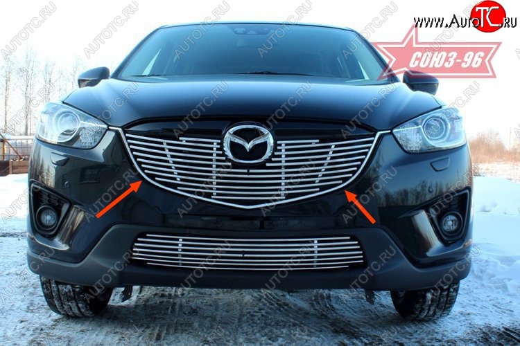 8 684 р. Декоративный элемент решетки радиатора Souz-96 (d10)  Mazda CX-5  KE (2011-2017) дорестайлинг, рестайлинг  с доставкой в г. Белгород