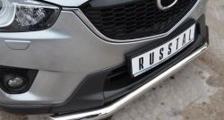 15 349 р. Одинарная защита переднего бампера диаметром 63 мм SLITKOFF  Mazda CX-5  KE (2011-2017) дорестайлинг, рестайлинг  с доставкой в г. Белгород. Увеличить фотографию 2