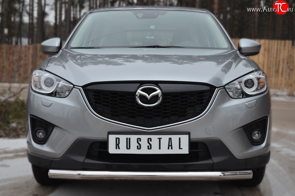 15 349 р. Одинарная защита переднего бампера диаметром 63 мм SLITKOFF  Mazda CX-5  KE (2011-2017) дорестайлинг, рестайлинг  с доставкой в г. Белгород