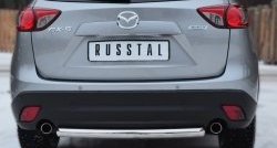 12 949 р. Одинарная защита заднего бампера из трубы диаметром 63 мм SLITKOFF  Mazda CX-5  KE (2011-2017) дорестайлинг, рестайлинг  с доставкой в г. Белгород. Увеличить фотографию 2