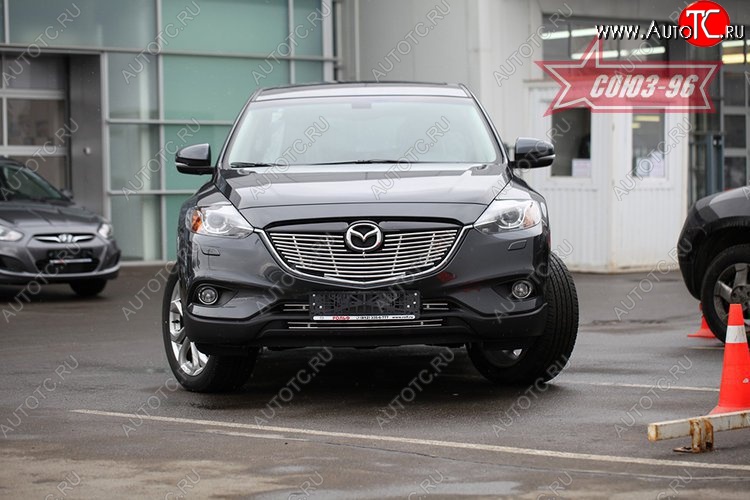 8 504 р. Декоративный элемент решетки радиатора Souz-96 (d10)  Mazda CX-9  TB (2007-2015) дорестайлинг, 2-ой рестайлинг  с доставкой в г. Белгород
