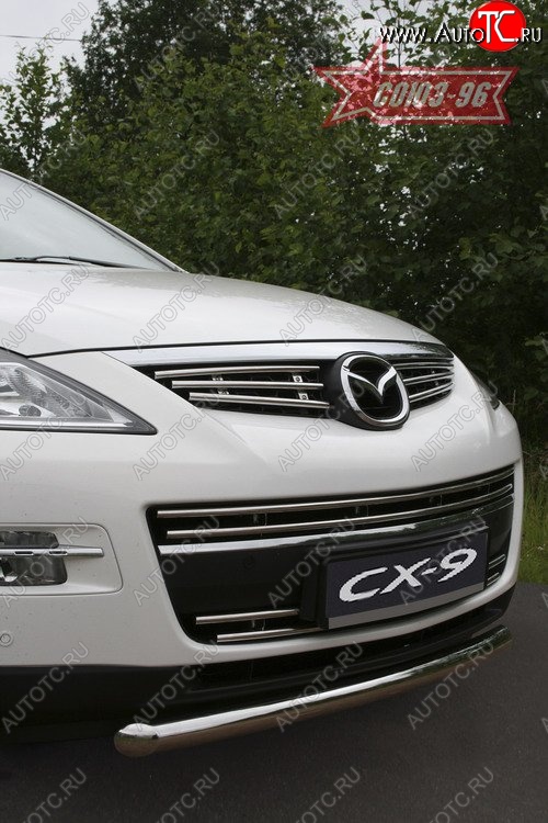 9 224 р. Декоративные элементы решетки радиатора Souz-96 (d16)  Mazda CX-9  TB (2007-2009) дорестайлинг  с доставкой в г. Белгород
