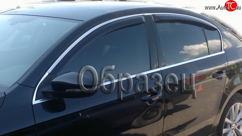 2 599 р. Дефлекторы окон (ветровики) Novline (хром) 4 шт. (седан). Volkswagen Passat B6 седан (2005-2011)  с доставкой в г. Белгород