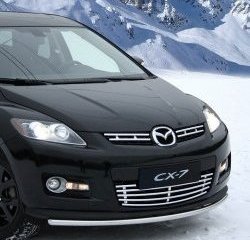 Декоративные вставки решетки радиатора Novline (d16 мм) Mazda CX-7  ER (2006-2010) дорестайлинг
