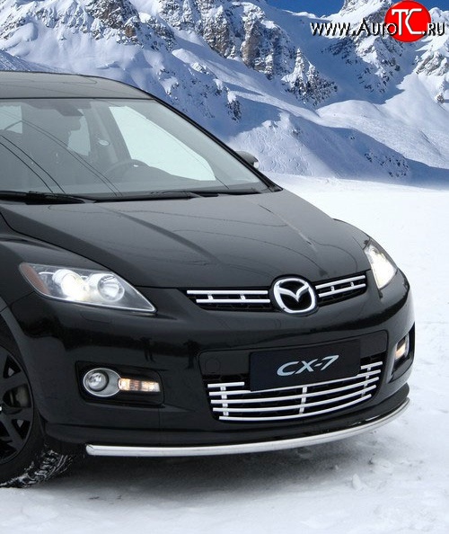 629 р. Декоративные вставки решетки радиатора Novline (d16 мм)  Mazda CX-7  ER (2006-2010) дорестайлинг  с доставкой в г. Белгород