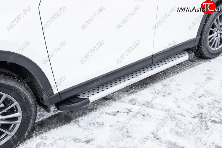 17 399 р. Пороги алюминиевые Slitkoff Mazda MX-5 (2005-2015) (Standart Silver)  с доставкой в г. Белгород