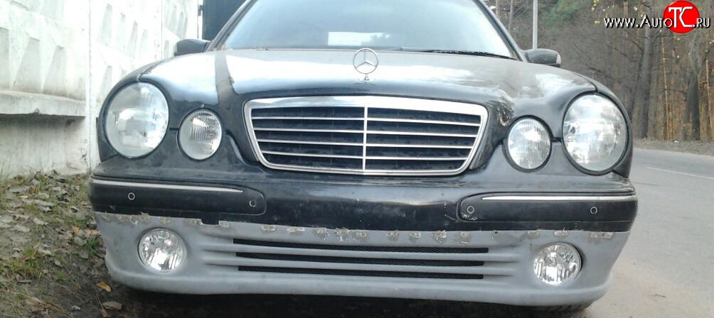 5 199 р. Накладка на передний бампер Sport Mercedes-Benz E-Class W210 дорестайлинг седан (1996-1999)  с доставкой в г. Белгород