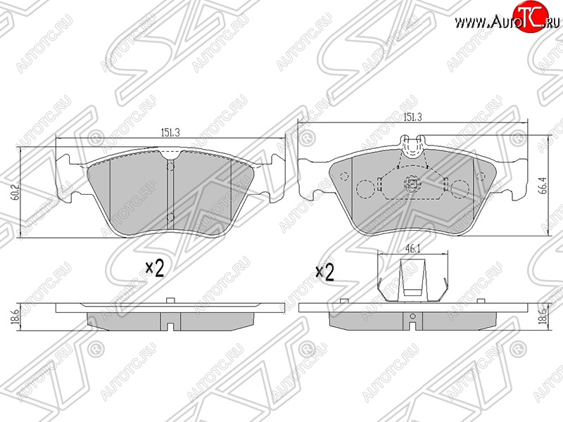 1 079 р. Колодки тормозные передние SAT Mercedes-Benz E-Class W210 дорестайлинг седан (1996-1999)  с доставкой в г. Белгород