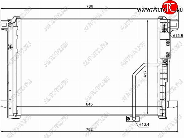 4 299 р. Радиатор кондиционера SAT Mercedes-Benz C-Class W204 дорестайлинг седан (2007-2011)  с доставкой в г. Белгород