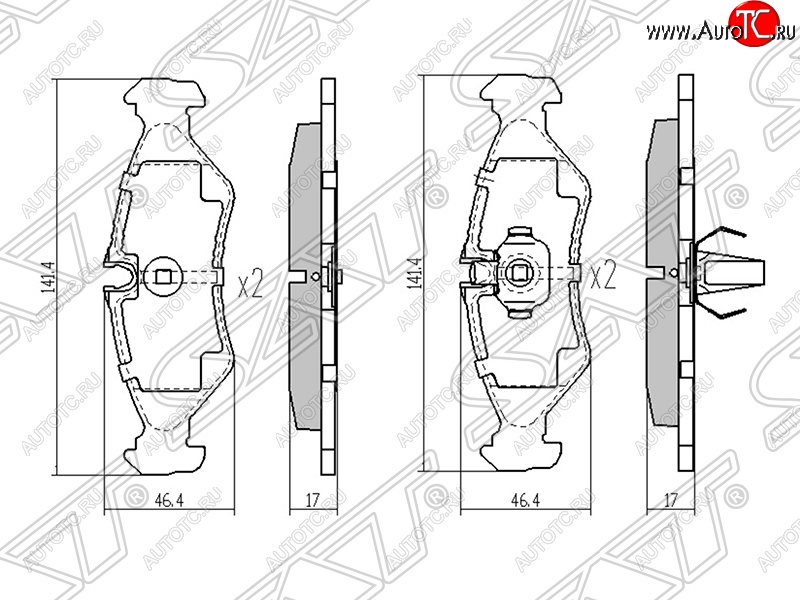 979 р. Колодки тормозные задние SAT Mercedes-Benz Sprinter W901 (1995-2000)  с доставкой в г. Белгород