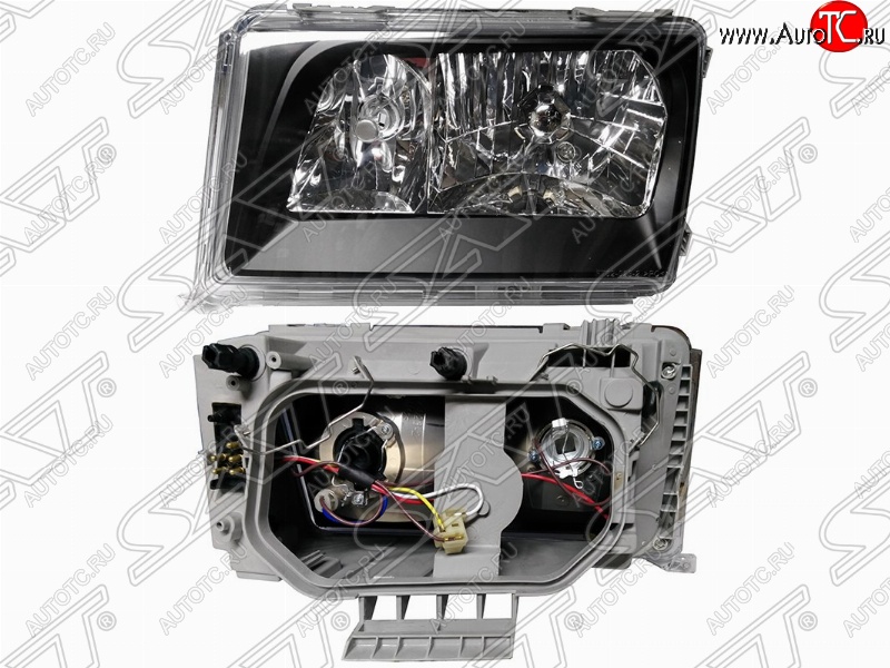 6 249 р. Левая передняя фара SAT (черный хрусталь) Mercedes-Benz E-Class S124 универсал рестайлинг (1993-1996)  с доставкой в г. Белгород