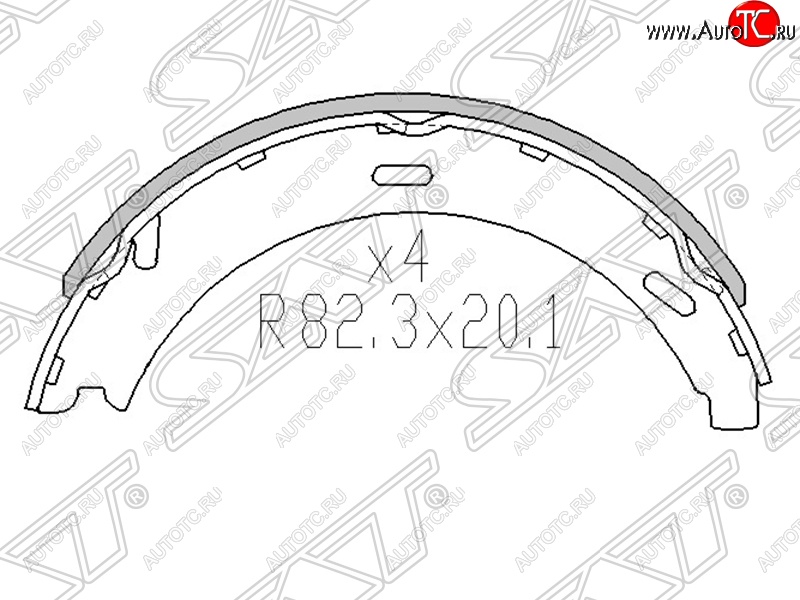 859 р. Колодки ручного тормоза SAT Mercedes-Benz C-Class W202 дорестайлинг седан (1993-1997)  с доставкой в г. Белгород