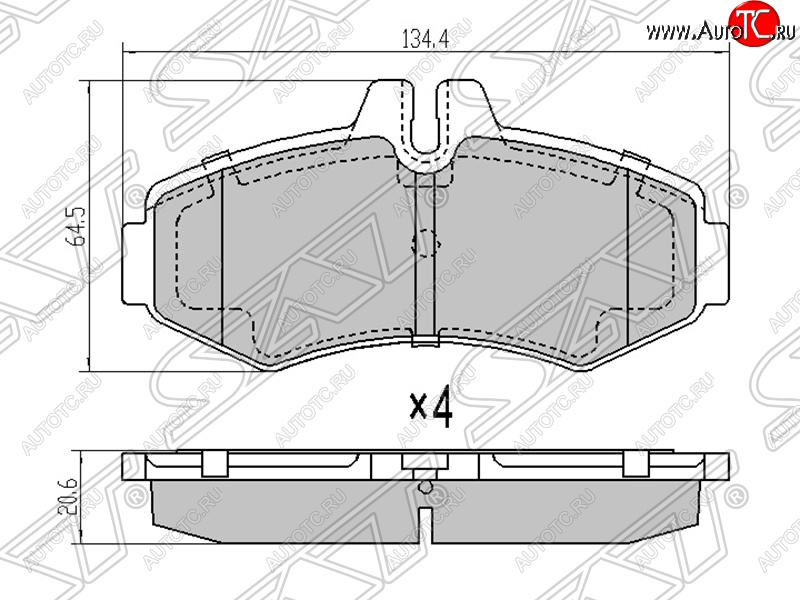 1 039 р. Колодки тормозные SAT (передние) Mercedes-Benz Vito W638 (1996-2003)  с доставкой в г. Белгород