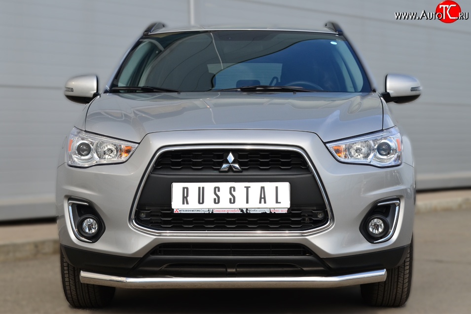 15 399 р. Одинарная защита переднего бампера диаметром 63 мм SLITKOFF  Mitsubishi ASX (2013-2016) 1-ый рестайлинг  с доставкой в г. Белгород