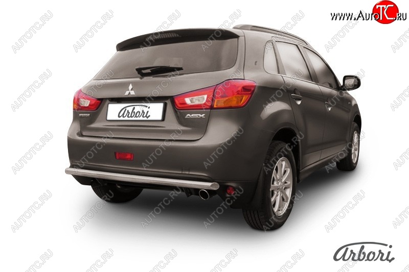 11 429 р. Защита заднего бампера Arbori (нержавейка, 1 труба d57 mm). Mitsubishi ASX 1-ый рестайлинг (2013-2016)  с доставкой в г. Белгород